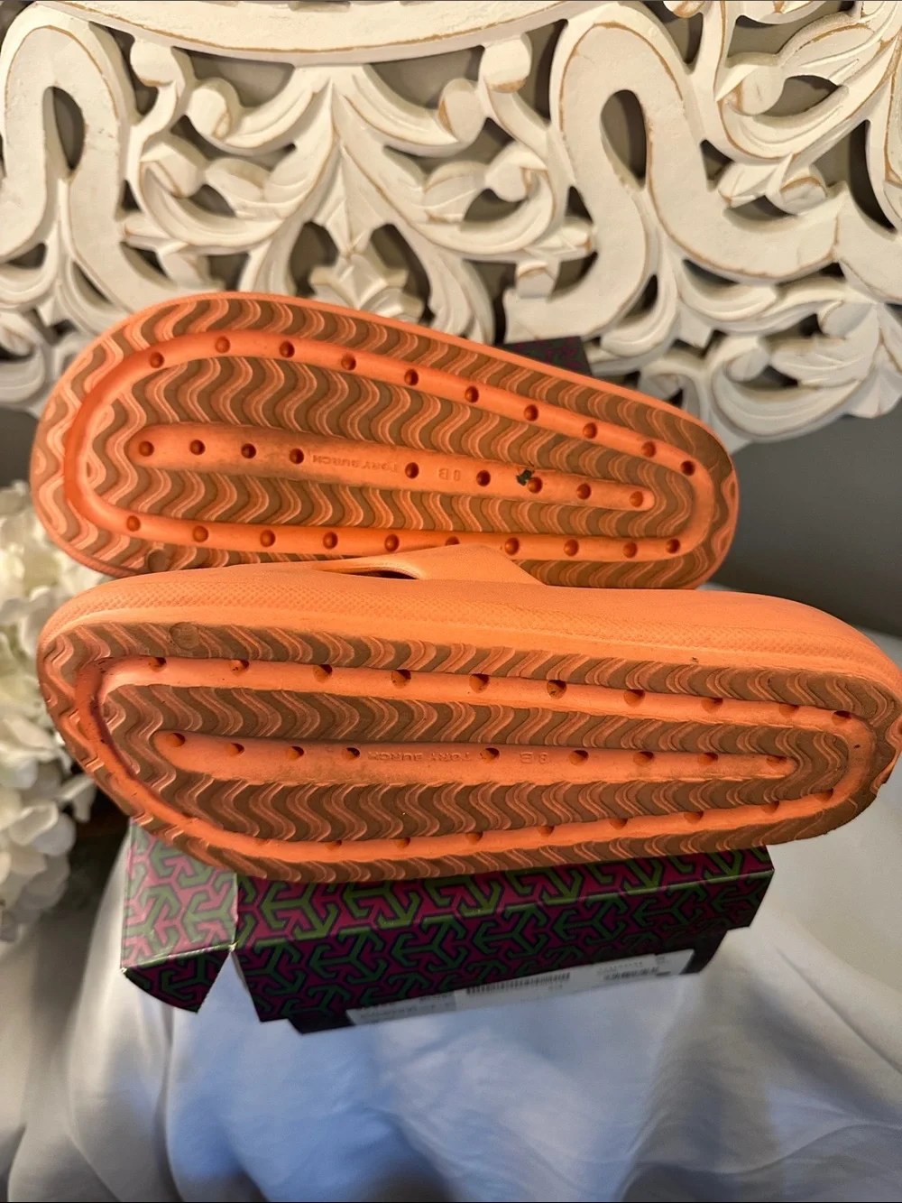 Tory Burch Coral Blush Slide Sandals